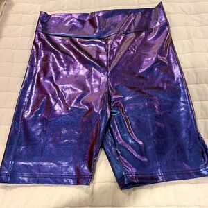 Crazy Train Metallic Biker Shorts Size Large